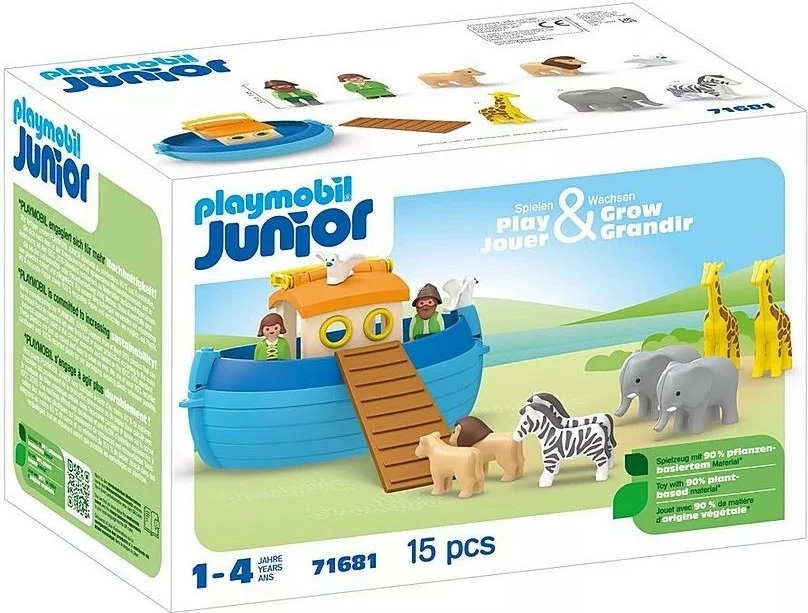 Set figurina Playmobil Junior 71681 Arka e Noes, 15 pjesë
