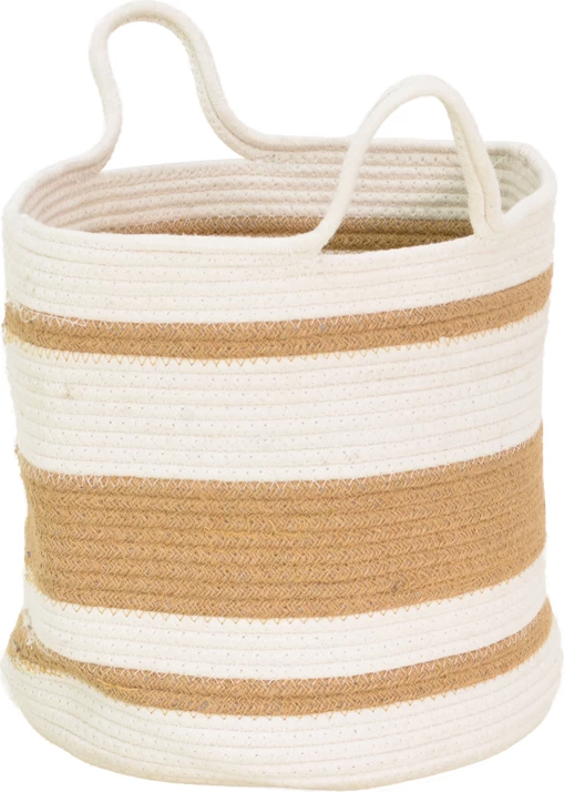 Shportë dekorative Horma Inart, pambuk dhe jute, ngjyrë bezhë-kafe, 30x30cm