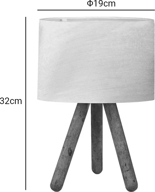 Llambë tavoline PWL-1071 Ε27 bezhë-arrë D19x32cm