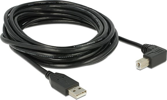 Kabllo USB DeLOCK USB 2.0-A në USB 2.0-B, 5 m, 480 Mbps, e zezë
