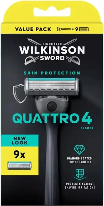 Rroje për meshkuj Wilkinson Quattro 4 Skin Protection, 9 cartridge