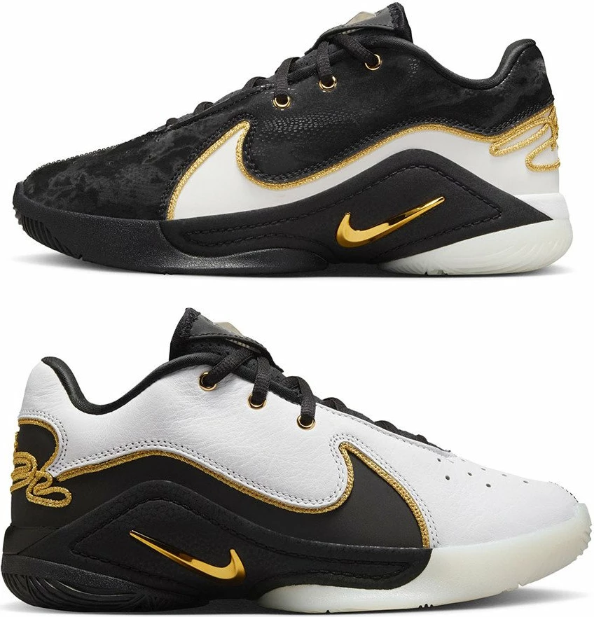 Atlete basketbolli Nike LeBron XXII BHM GS HV8616-100, nr. 40, zi/bardhë me detaje ari