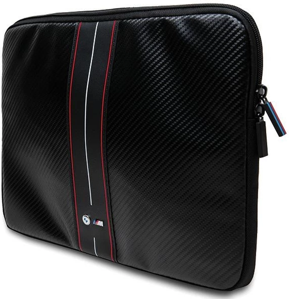 Mbështjellës BMW Carbon Red Stripe për laptop 16 inç, i zi