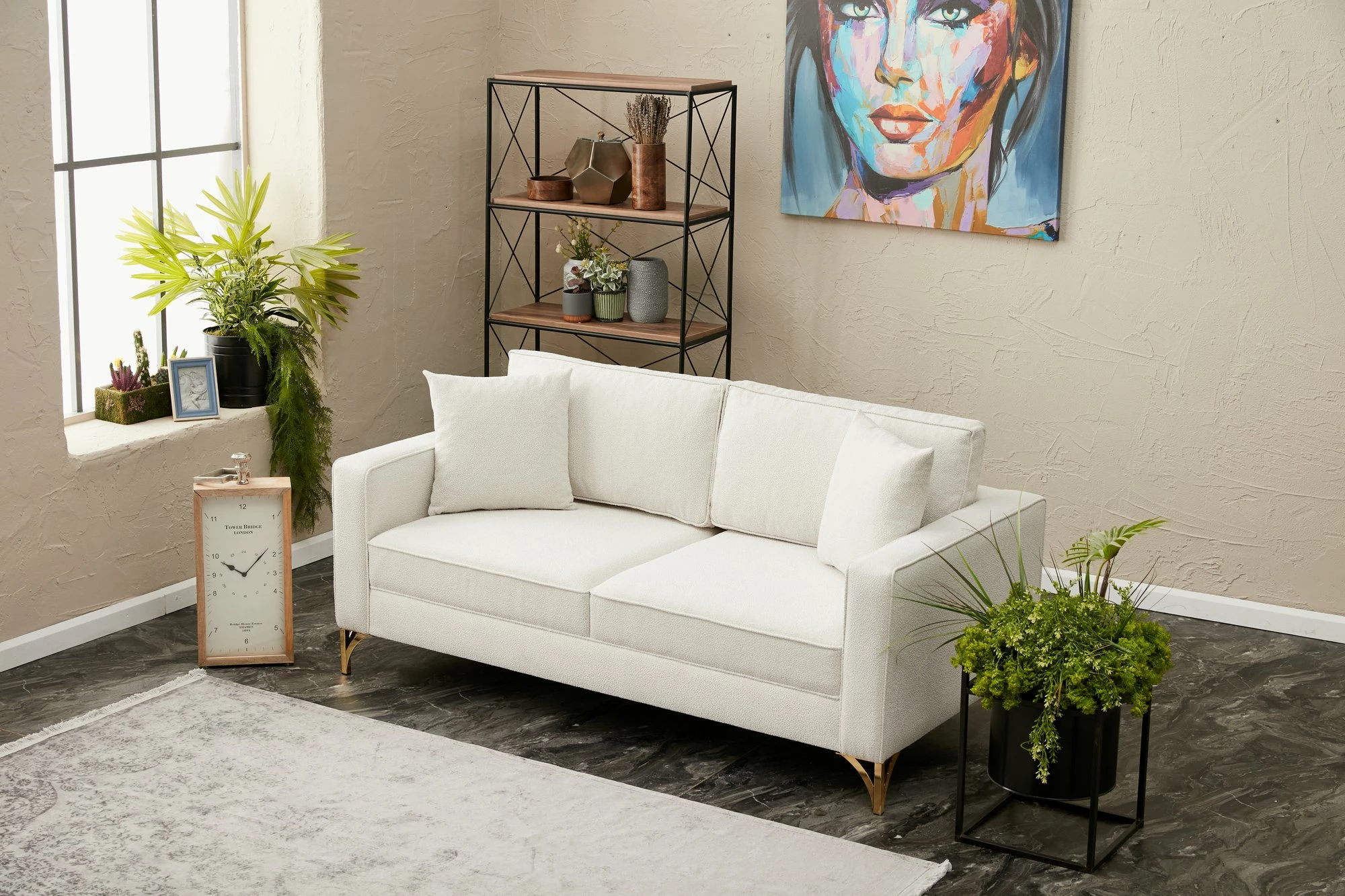 Divan dy vendësh Atelier del Sofa, Berlin, krem, ar
