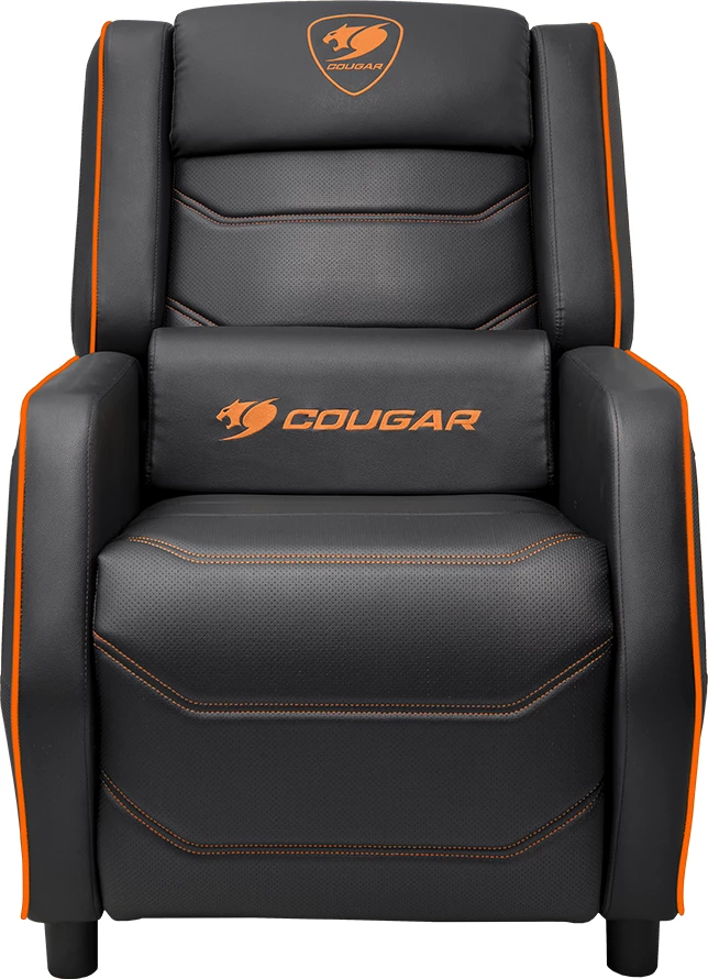 Sofë gaming COUGAR Ranger S, PVC lëkurë, shtrirje 160°, max 160 kg, zi/portokalli