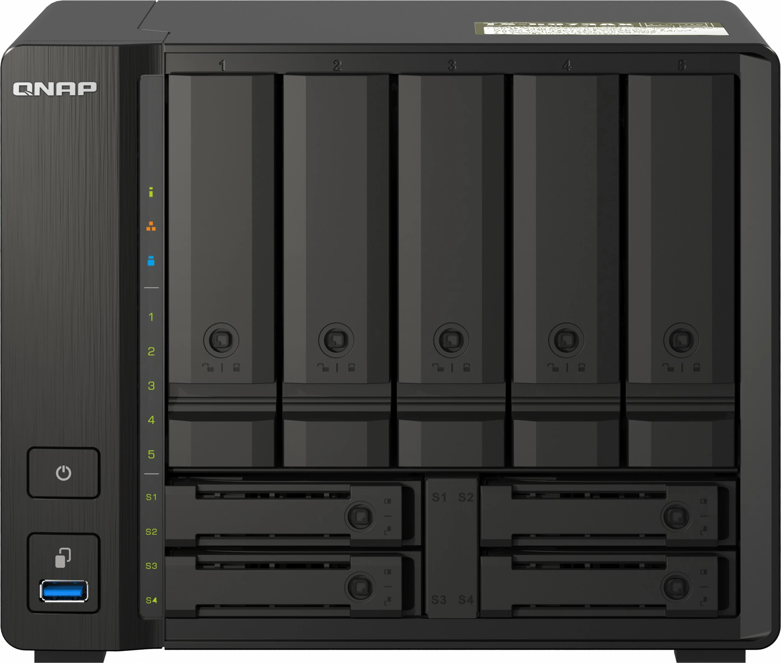 NAS QNAP, Ryzen V1500B, 32GB RAM, 9 vende disqe, e zezë