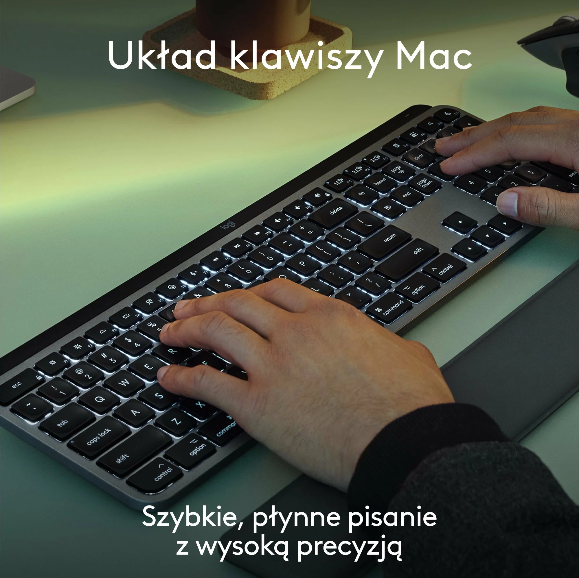 Tastierë Logitech MX Keys S for Mac 920-011638, wireless, US INTL, me ndriçim, me numpad, bardhë/gri