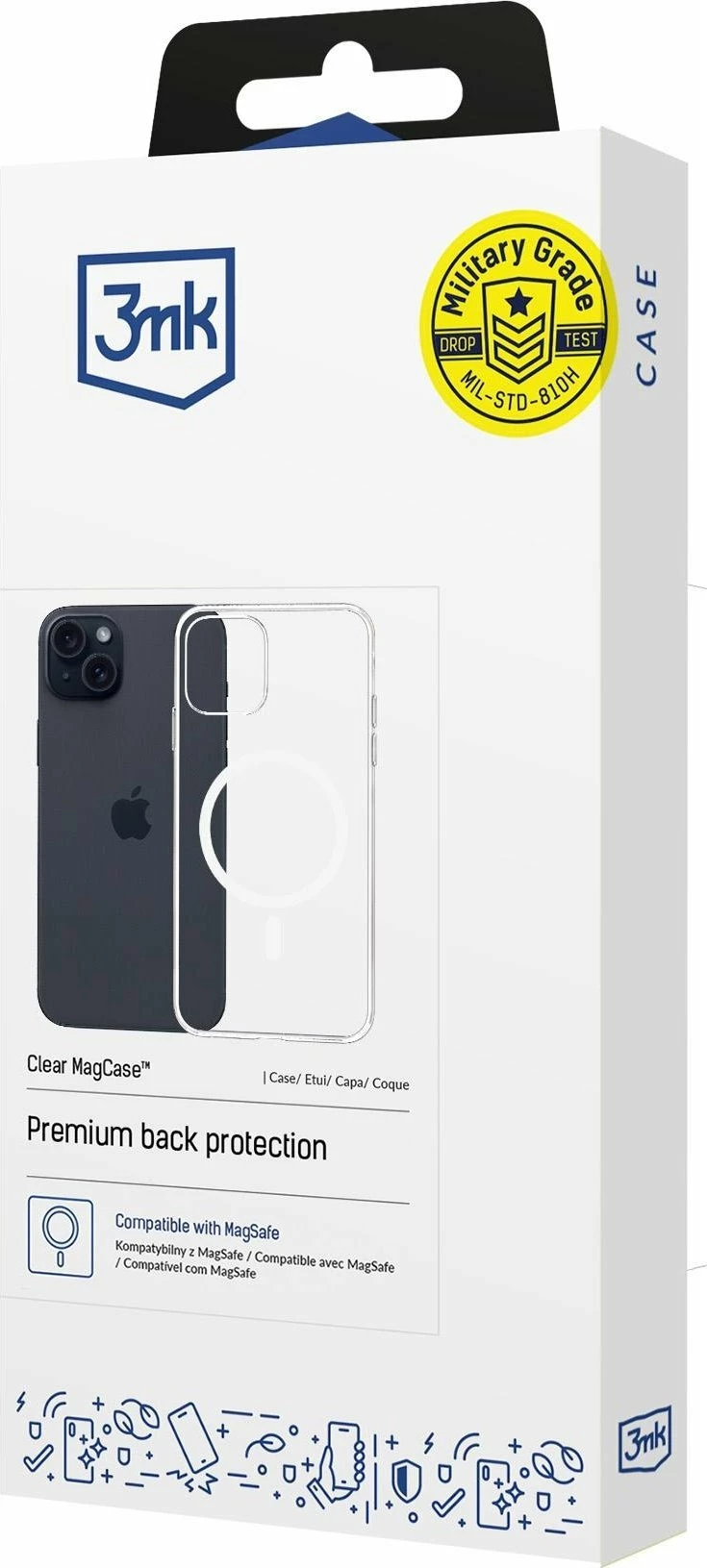 Mbështjellës 3MK Clear MagCase për Apple iPhone 15, transparent