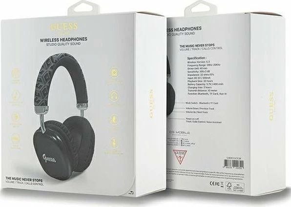 Kufje Guess GUBHK1GCTCSK Bluetooth over-ear IPX4, zi