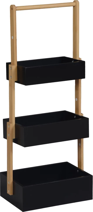 Raft dyshemeje Arvy, bambu, ngjyrë natyrale dhe e zezë, 32x20x75.5cm