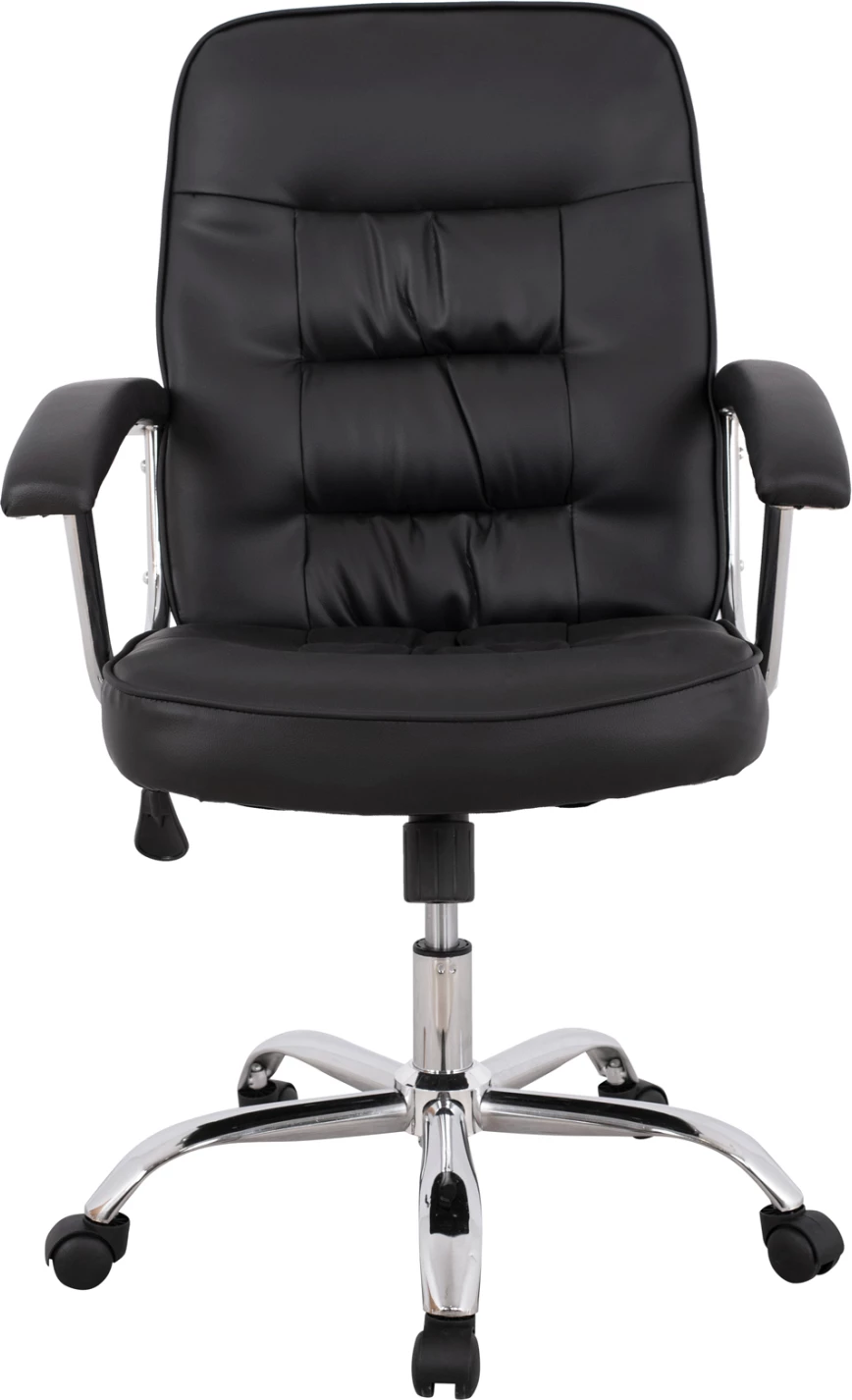 Karrige zyre ekzekutive FH1113 me PU të zezë dhe bazë kromi 62x62x104 cm