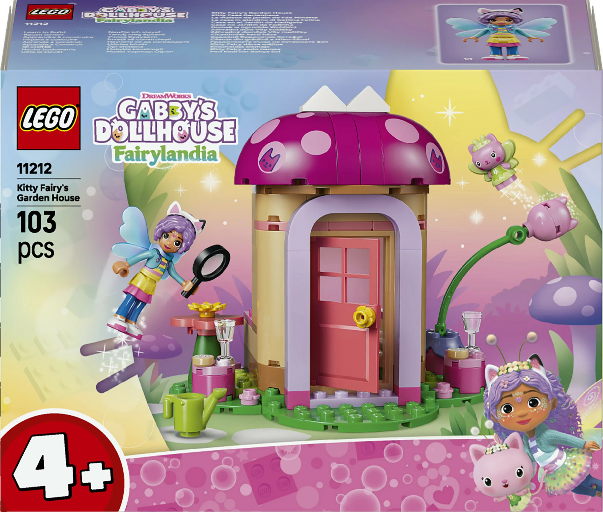 Set ndërtimi LEGO Gabby’s Dollhouse 11212 Kitty Fairy’s Garden House, 103 copë, 4+, shumëngjyrësh