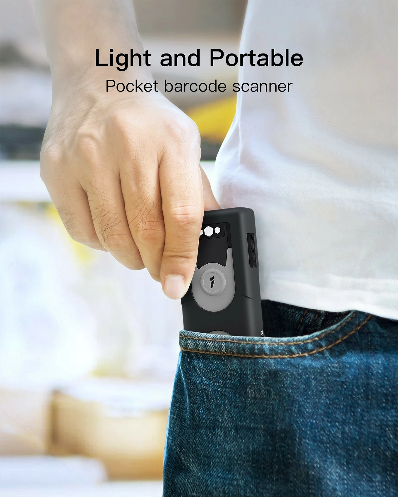 Skaner barkodi Inateck BCST-43, 1D, Bluetooth 5.0, USB/2.4G, 1200mAh, i zi/jeshil/gri