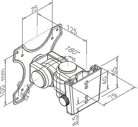 Mbajtëse muri për monitor VALUE, 2 nyje, VESA 75x75/100x100, max 8 kg, e bardhë