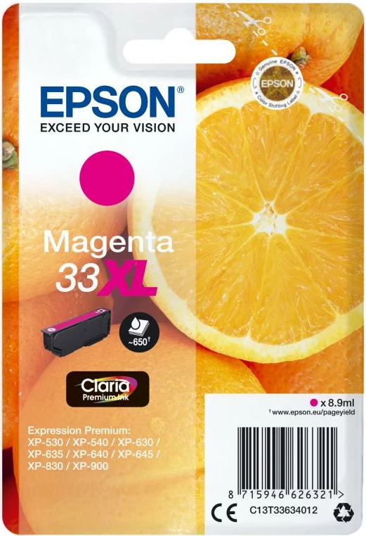 Kartrixh boje, Epson, 33XL C13T33634012, XL kapacitet, magenta