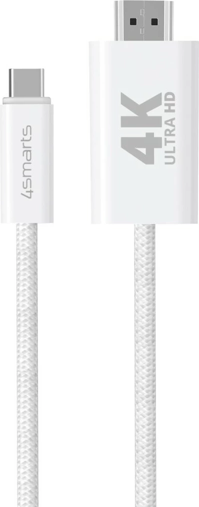 Kabëll USB-C në HDMI 4smarts 540955, 2 m, Bardhë