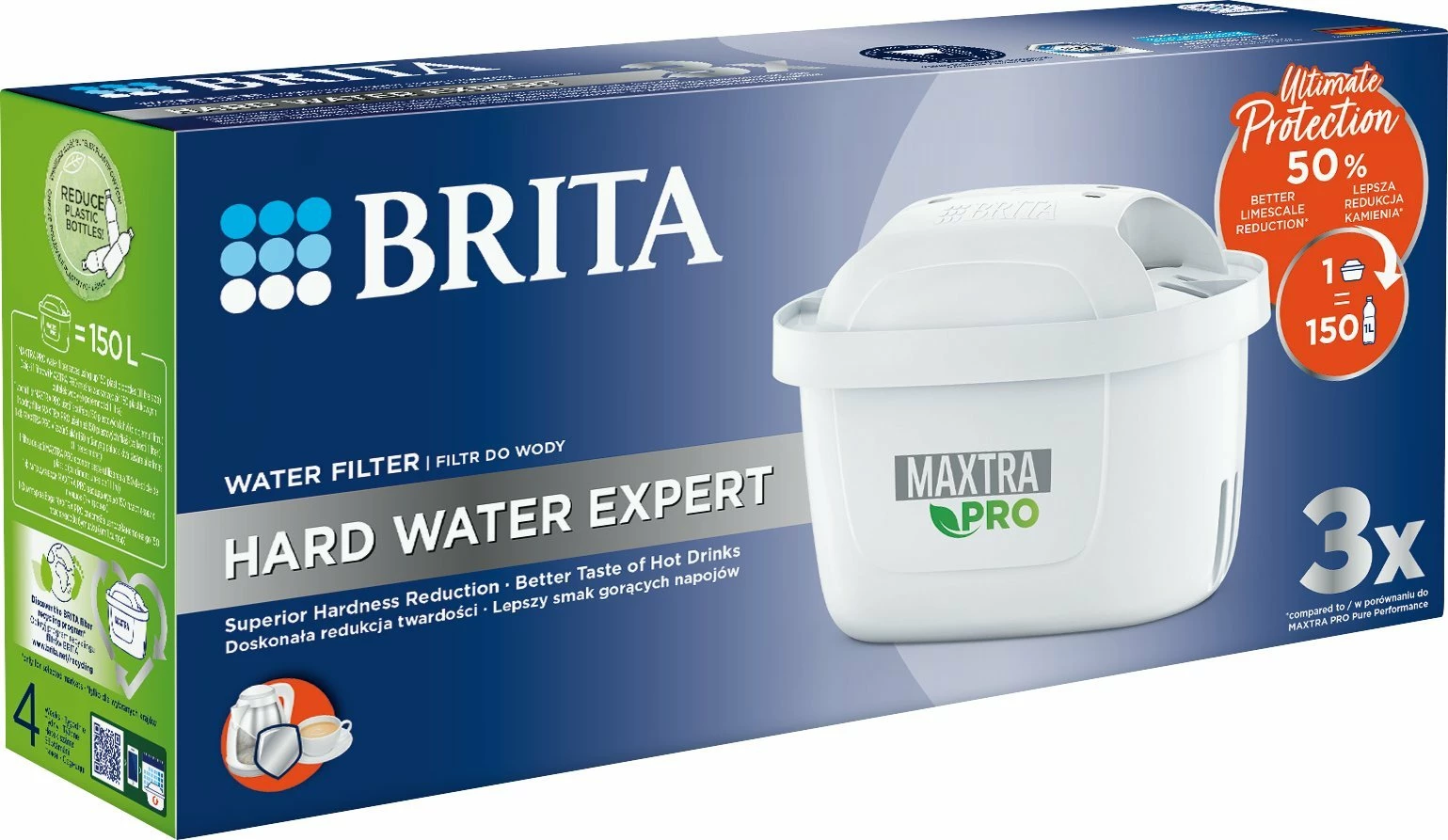 Kartushë filtri uji Brita MAXTRA PRO Hard Water Expert 150 L, set 3 copë