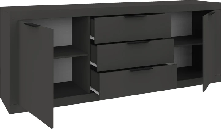 Bufe Doha, ngjyrë antracit, 210x45x80.5cm