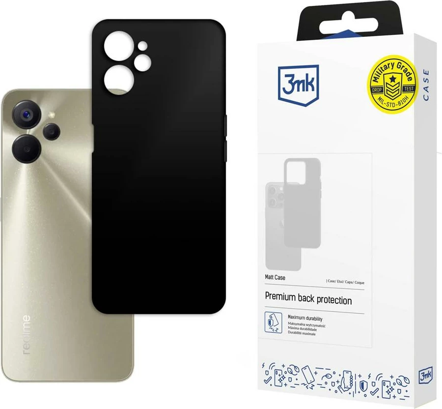 Mbështjellës 3mk Matt Case për Realme 10 5G, i zi