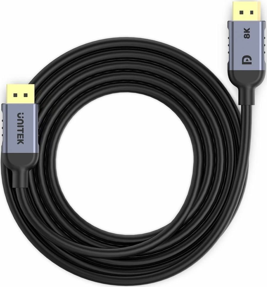 Kabllo DisplayPort Unitek C1628GY01-5M 5m DP 1.4 8K@60Hz/4K@240Hz e zezë