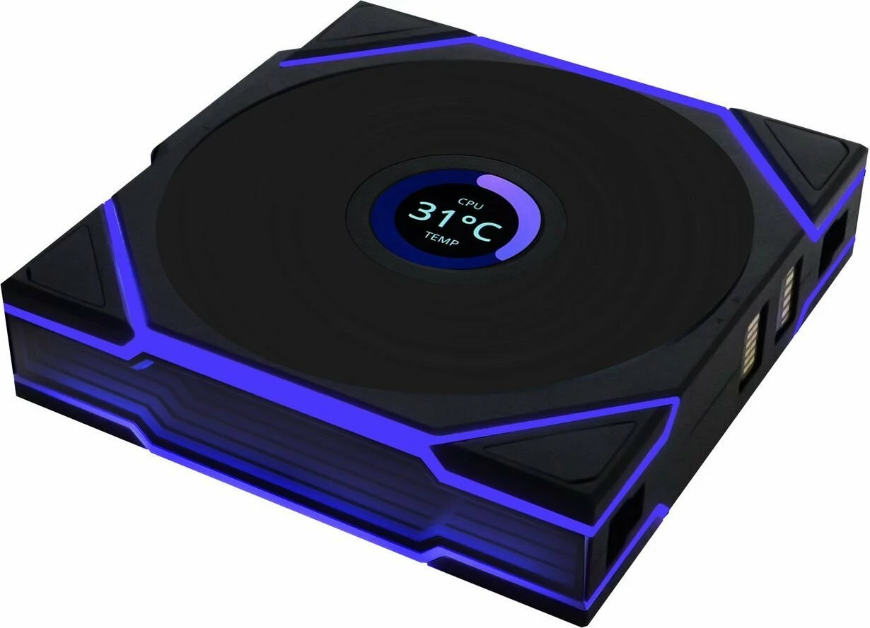 Ventilatorë kasë PC Lian Li UNI FAN TL Wireless LCD 120 Reverse Blade, 120mm, PWM 4-pin, ARGB, zi, 3-pack