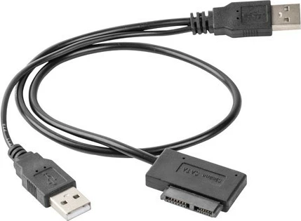 Adapter Gembird A-USATA-01, USB në SATA Slimline 13pin, 50cm, Zi