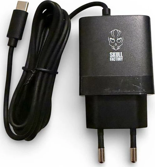 Karikues Skull Factory 30W për Switch 2, Type-C, zi