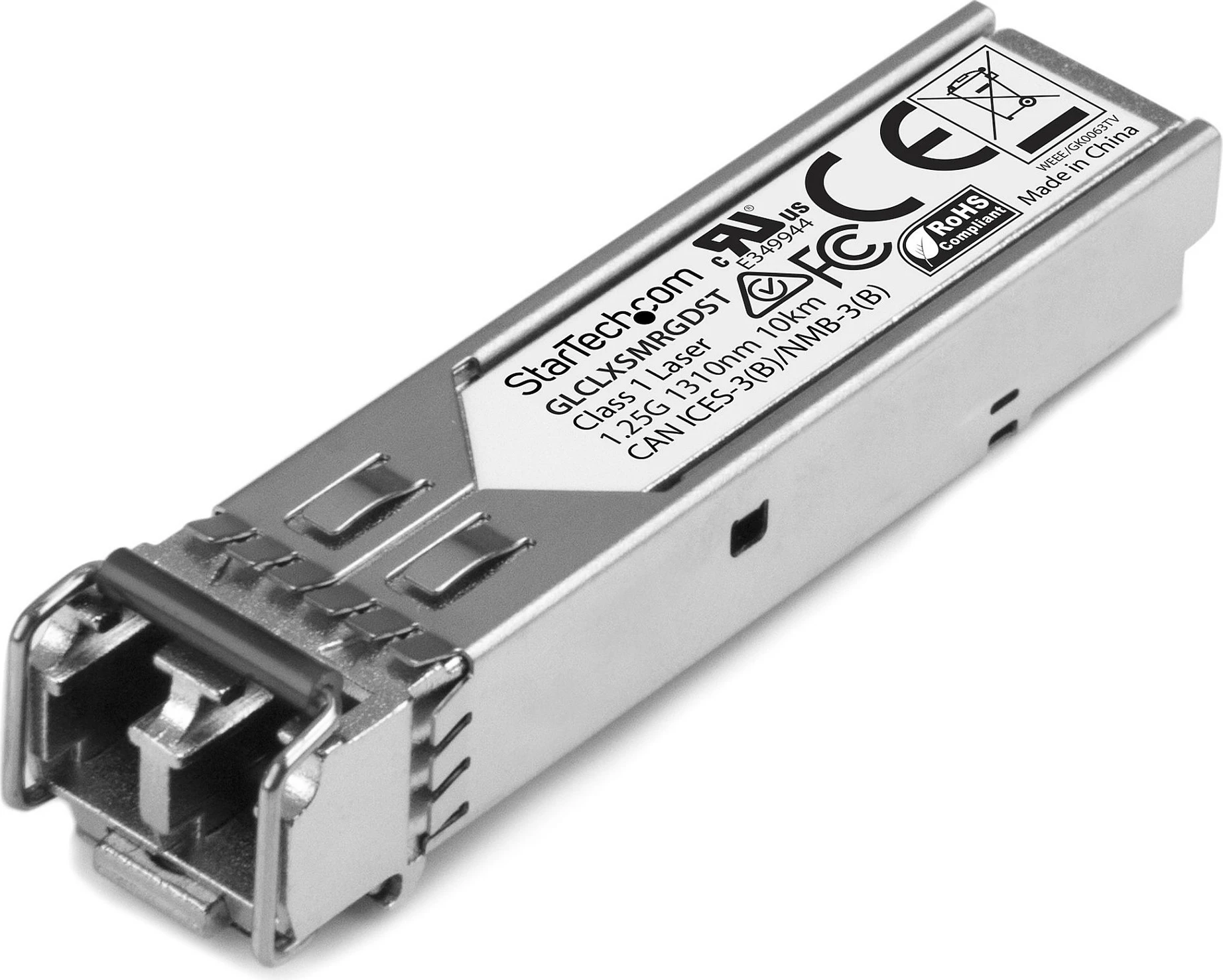 Modul SFP transceiver StarTech GLCLXSMRGDST, 1GbE 1000BASE-LX, Single Mode, LC, 10km, 1310nm, Argjend