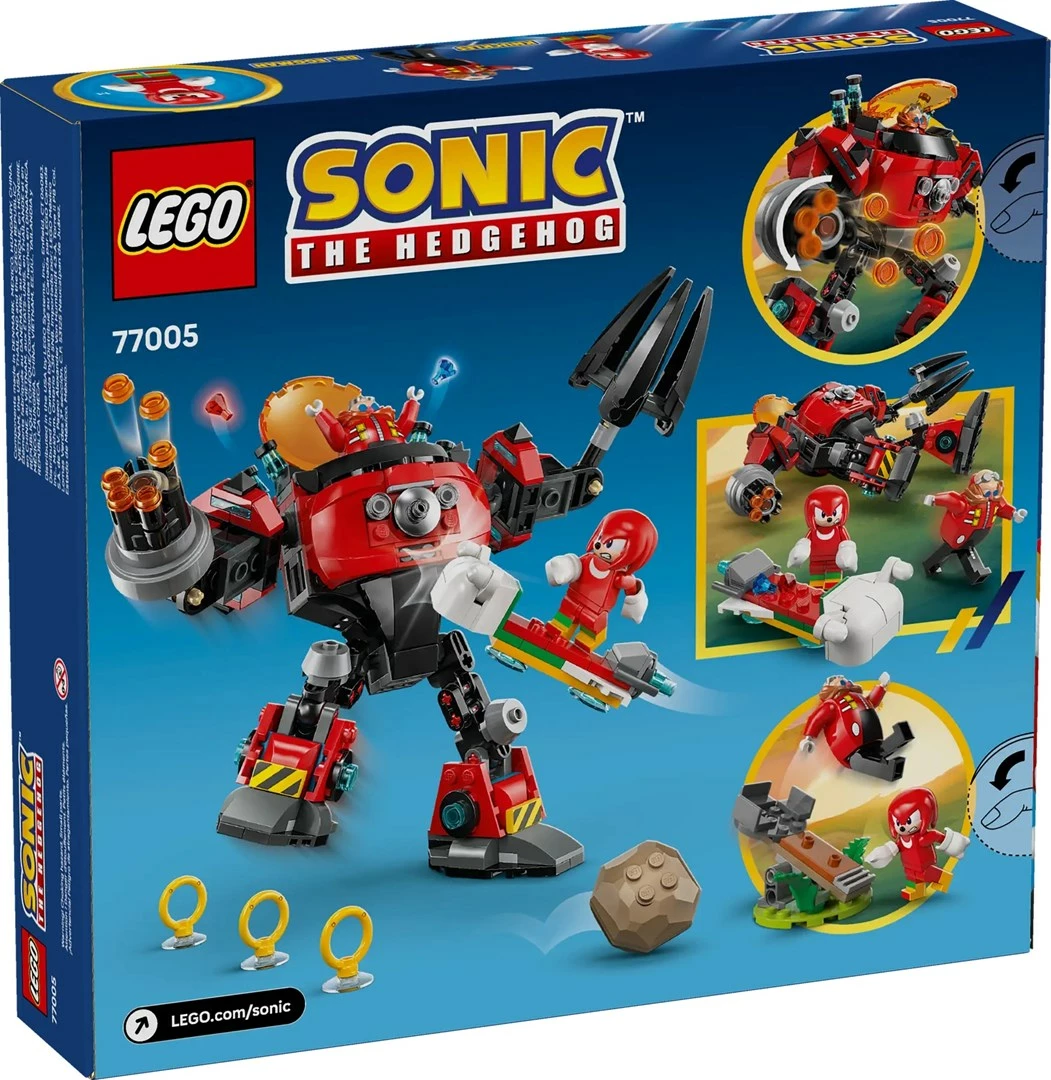 Set LEGO Sonic the Hedgehog 77005 Knuckles vs. Dr. Eggman Egg Crusher Mech, 350 pjesë