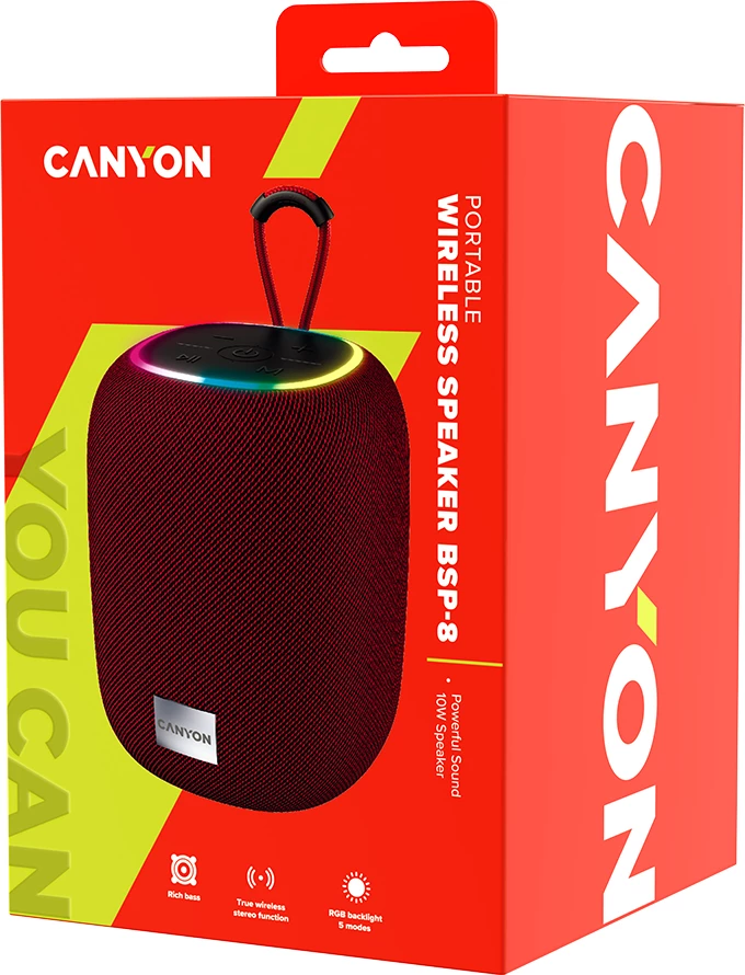Altoparlant Bluetooth CANYON BSP-8 10W, i kuq