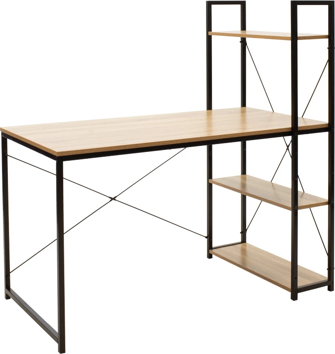 Set mobilje për zyre studentore Ramon-Berto I, 3 copë, ngjyrë lis modern, e zezë