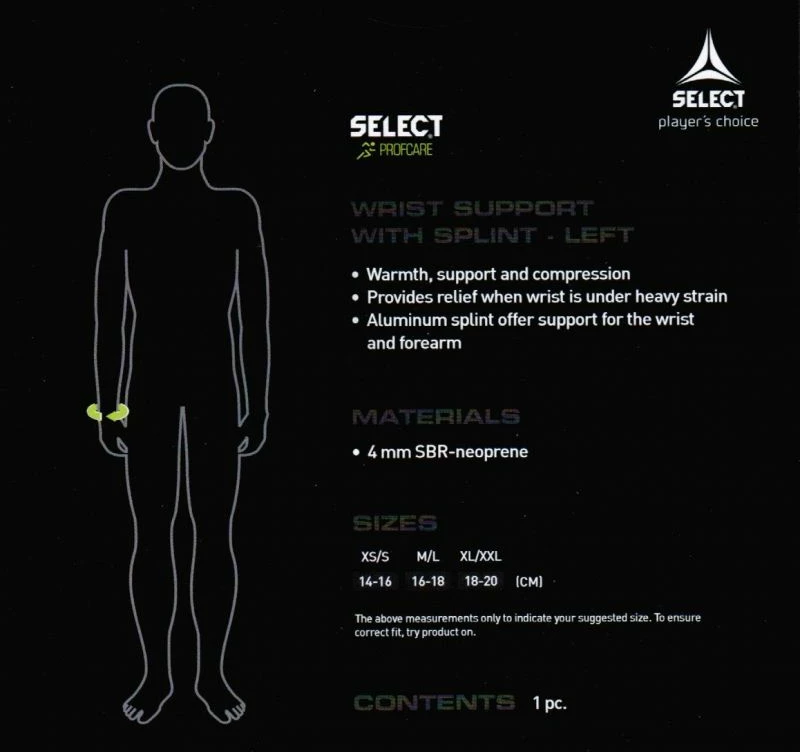 Mbrojtës për kyçin e djathtë Select, i zi