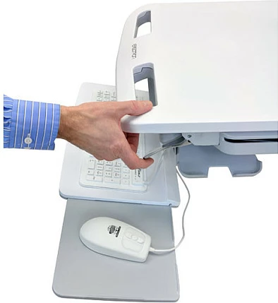 Karrocë multimediale Ergotron StyleView, për monitor deri 24", me sirtarë me kyçje dhe karikues të integrum, gri/bardhë