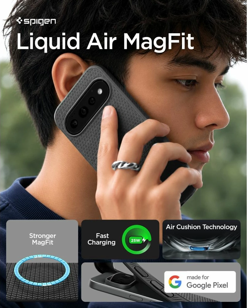 Mbështjellës Spigen Liquid Air Mag për Google Pixel 11 Pro, MagSafe, TPU, Matte Black, 1 copë
