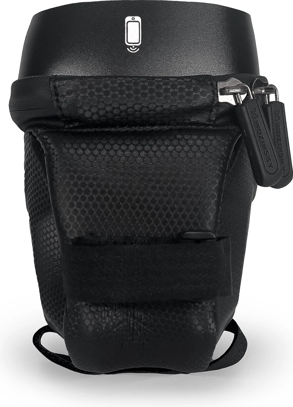 Çantë kornize për biçikletë Wozinsky WBB28BK me mbështjellës telefoni, 1.7L, e zezë