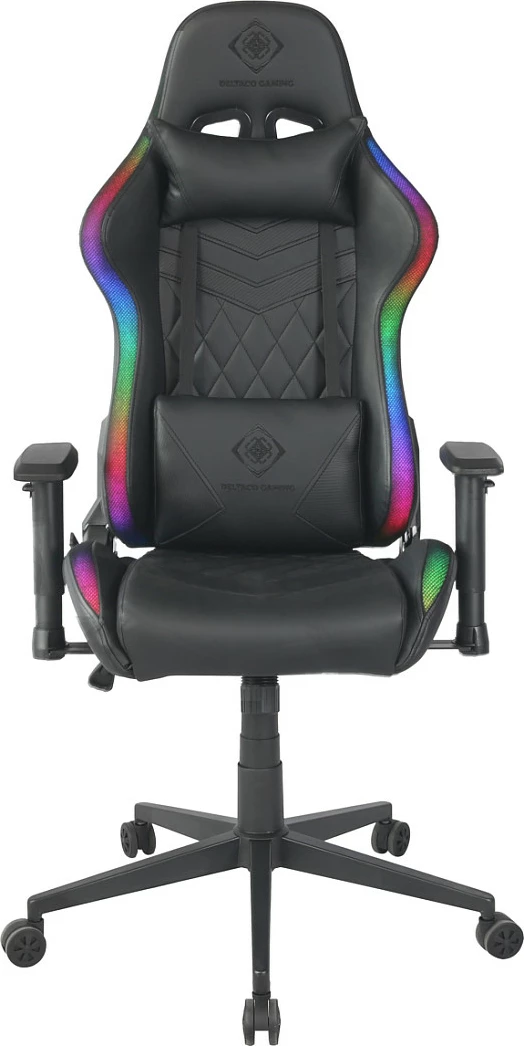 Karrige gaming Deltaco Gaming GAM-080, RGB, PU lëkurë artificiale, 120 kg, e zezë