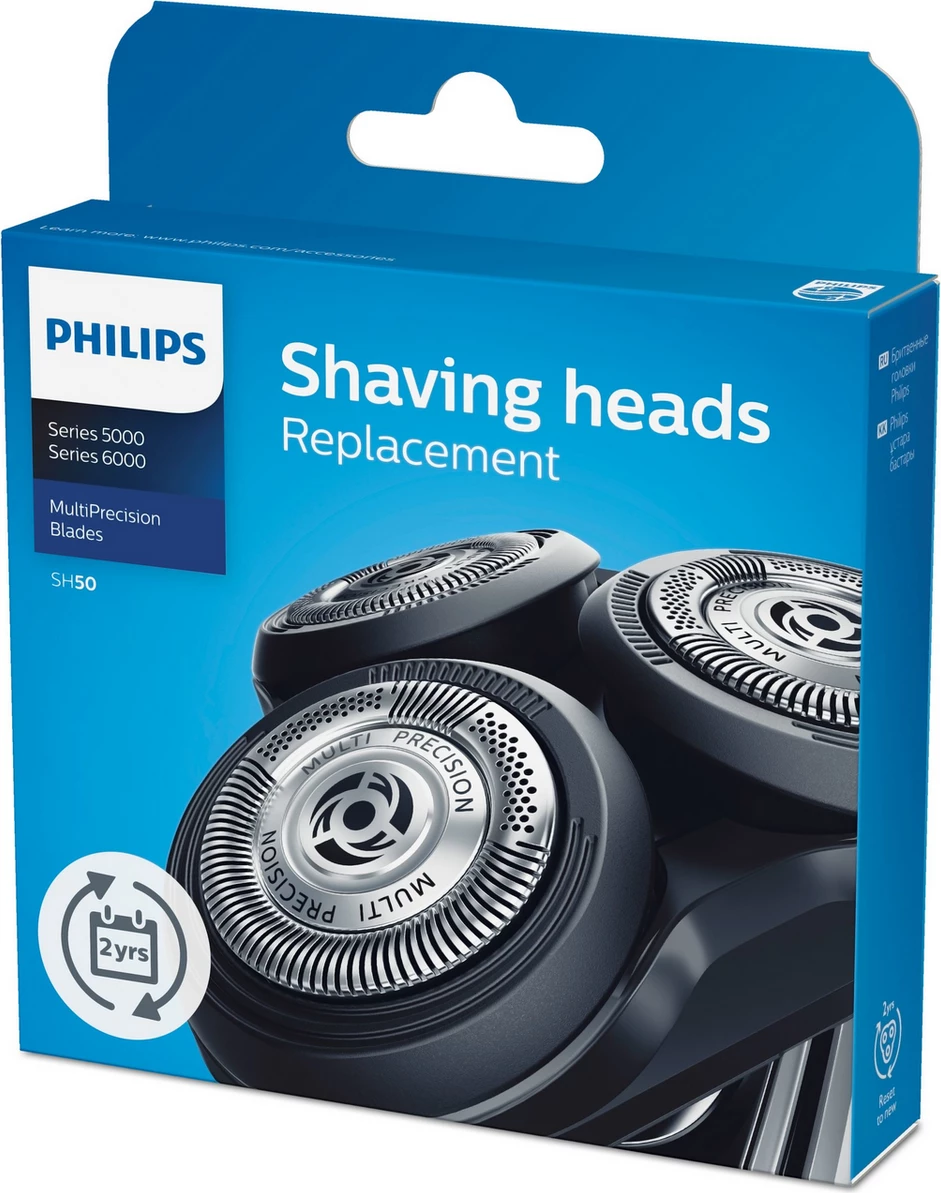Koka zëvendësuese makinë rroje, Philips SH50/50 Series 5000/6000, 3-Pack, argjend