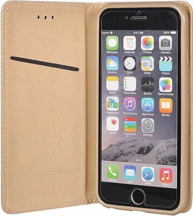 Mbështjellës flip magnetik HAVANA 13093 për iPhone 13 6.1\", me xhep kartele, me stand, ari