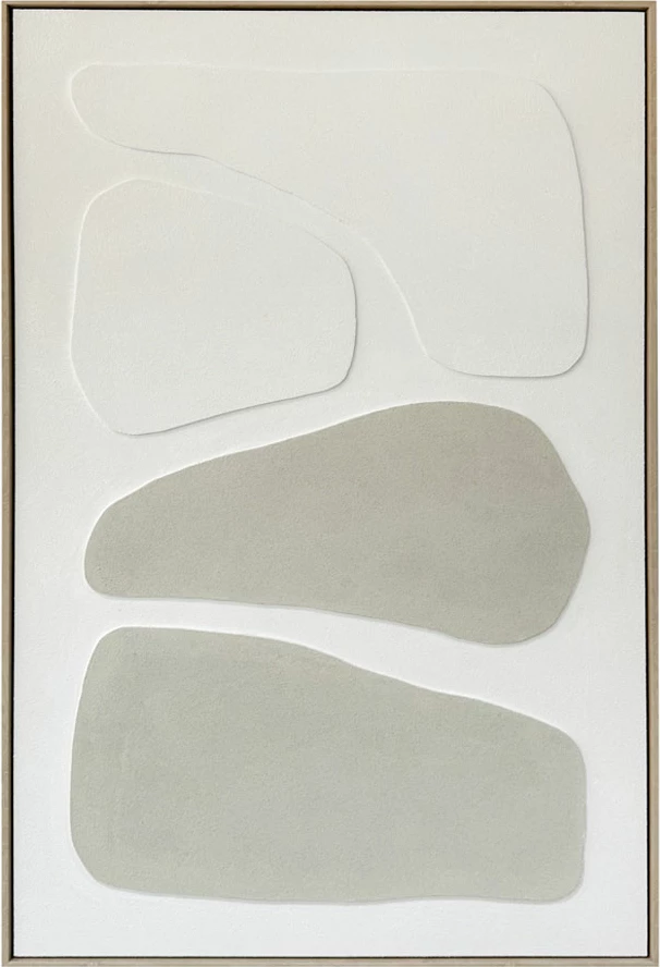 Pikturë dekorative RHYTHM B me kornizë, kanavacë, bezhë e bardhë, 82.6x4.3x122.6cm