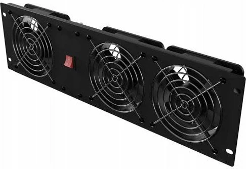 Panel ventilimi vertikal Lanberg 19\" 3U, 3 ventilatorë 230V, i zi