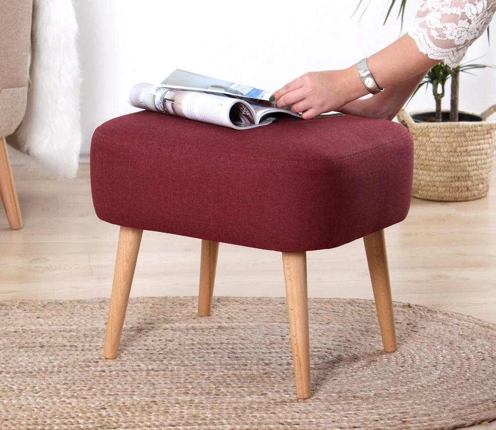 Puf Atelier del Sofa, ngjyrë e kuqe e thellë Parrot