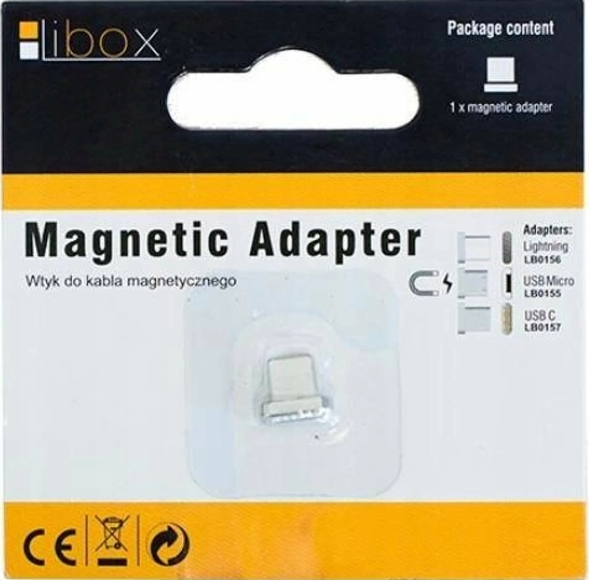 Adapter USB Libox LB0156 Lightning magnetik, USB 2.0, argjendtë