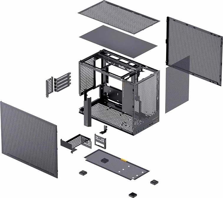 Kasë Jonsbo D32 Pro Mesh, Mini Tower, Micro-ATX/Mini-ITX, USB-C, e zezë