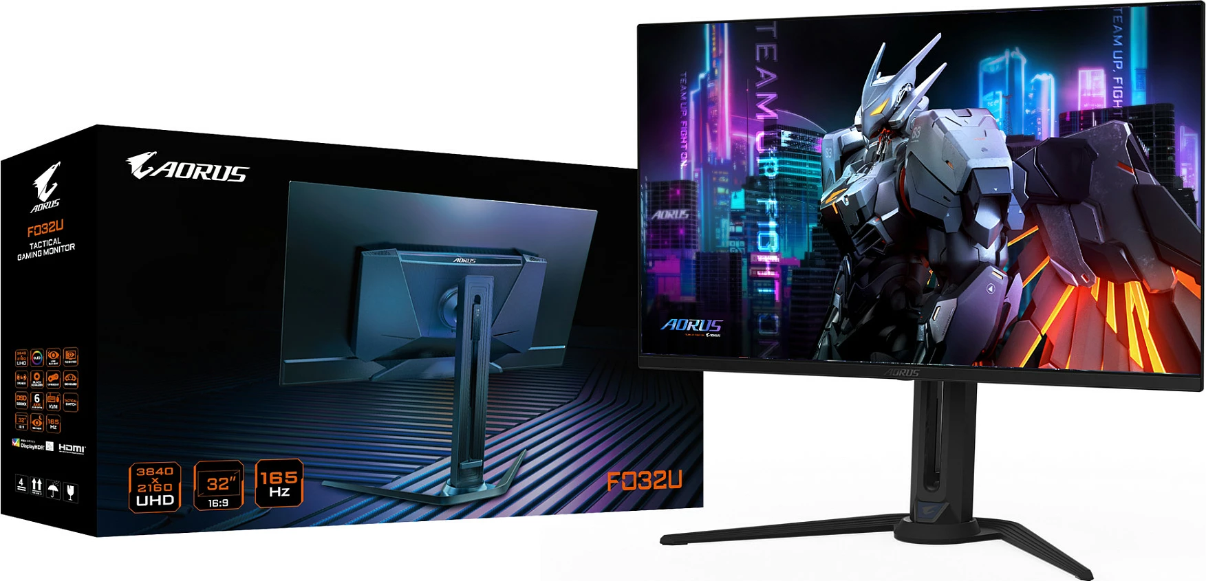 Monitor gaming Gigabyte AORUS FO32U, 31.5", 4K UHD, OLED, 165Hz, 0.03ms, i zi