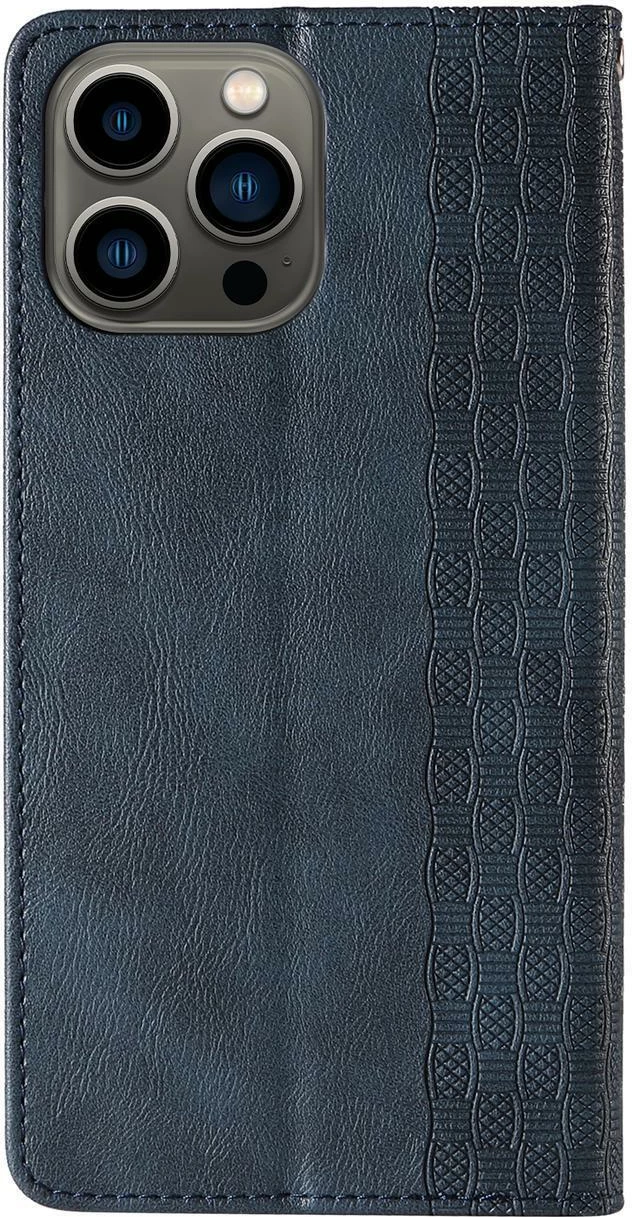 Mbështjellës Hurtel Magnet Strap Case për iPhone 13 Pro, me portofol dhe litar dore, Blu