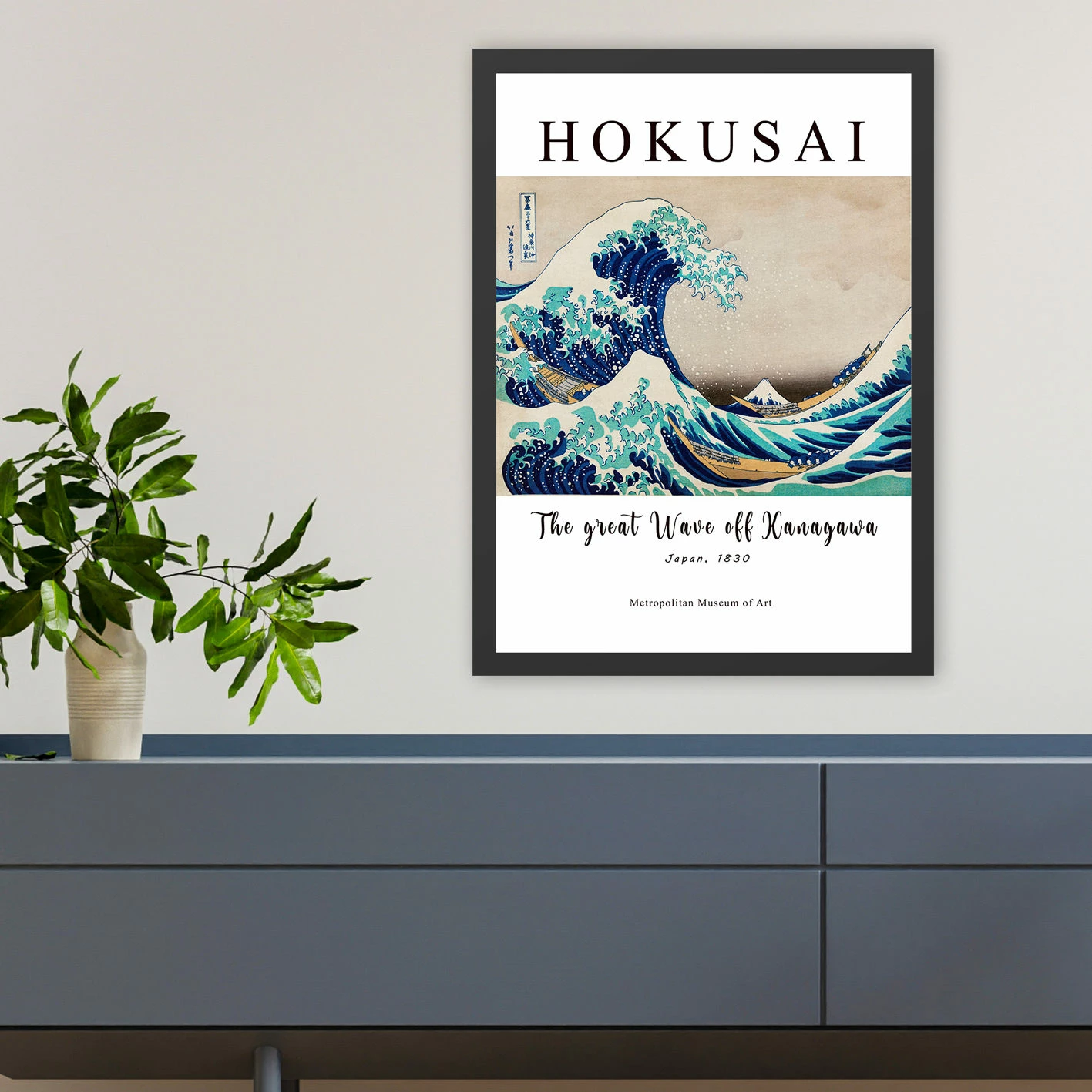 Pikturë dekorative me kornizë, Hokusai, SC426278-3545, 35x45cm