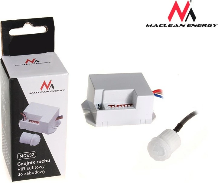 Sensor lëvizjeje PIR Maclean MCE32 800W 360° me sensor të jashtëm, 6m, IP20, i bardhë