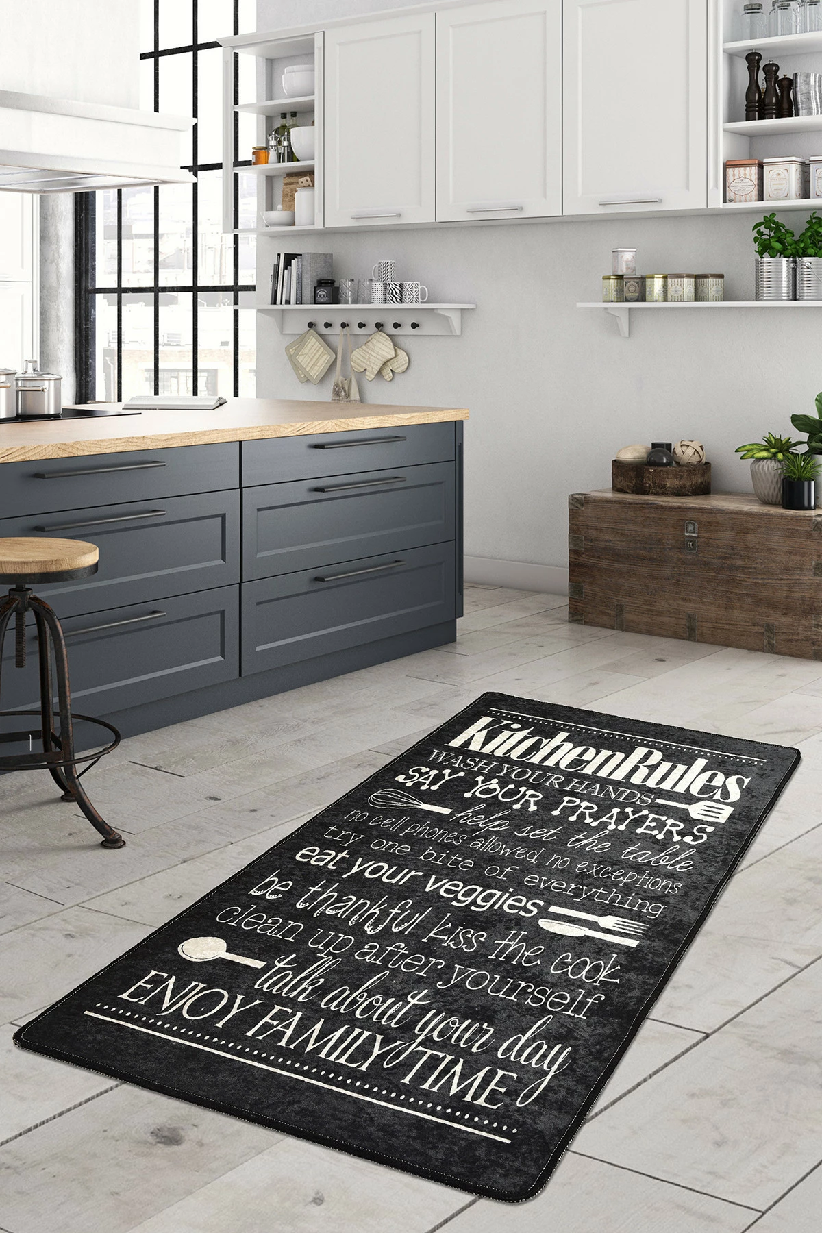Qilim korridori Conceptum Hypnose, kuzhinë, 80x150cm, ngjyrë e zezë