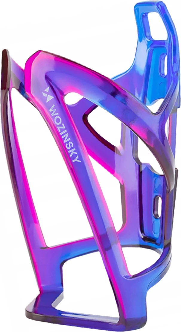 Mbajtëse shishe biçiklete, Wozinsky WUR-01BP, PC i qëndrueshëm 35 g, montim në kornizë, set 2 vida + çelës imbus, blu/vjollcë