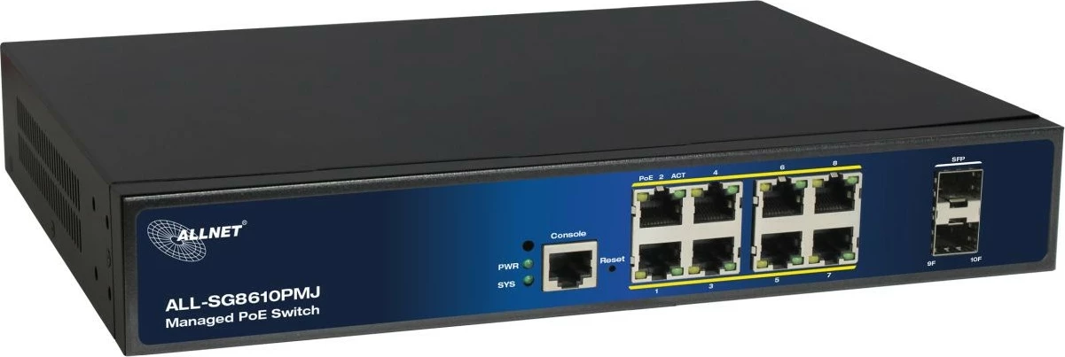 Switch ALLNET ALL-SG8610PMJ, 8+2 porte, PoE